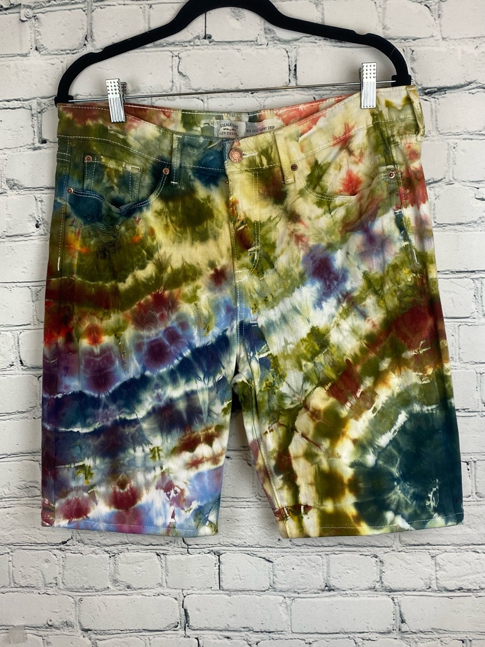 One of a Kind Hand Dyed Geode Levi Shorts